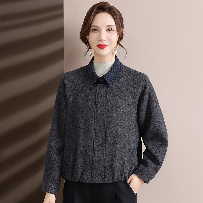 

Petite Autumn Lapel Denim Jacket for Stylish Middle-Aged Women 4XL [150-165 lbs] сірий колір