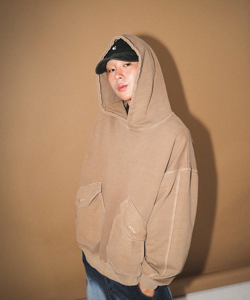 Big Pocket Pigment Hoodie Sand Beige Jjhd9162