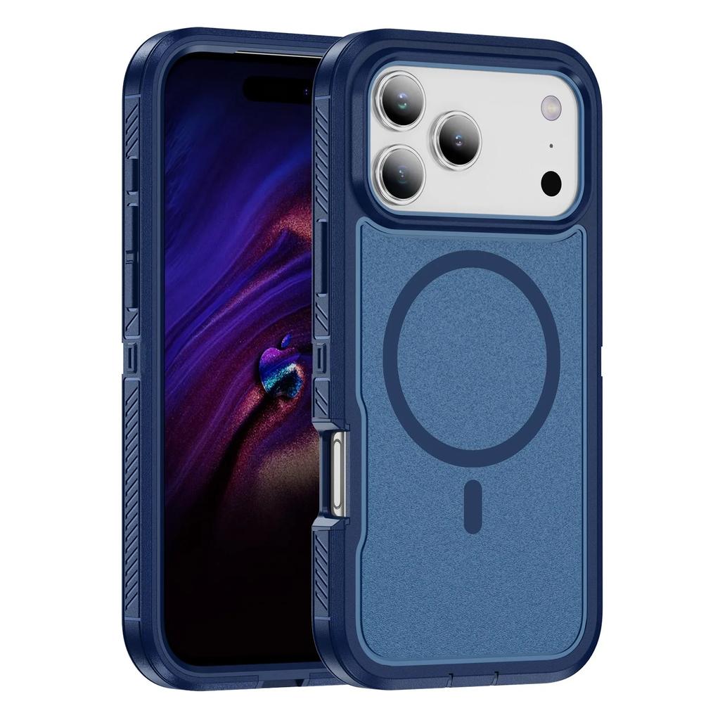 Military Heavy Duty Ott Armor Box Rugged Phone Case for IPhone 17Pro Max 16 15 14 13 Enhanced Anti-Drop Magnetic Charge Cover