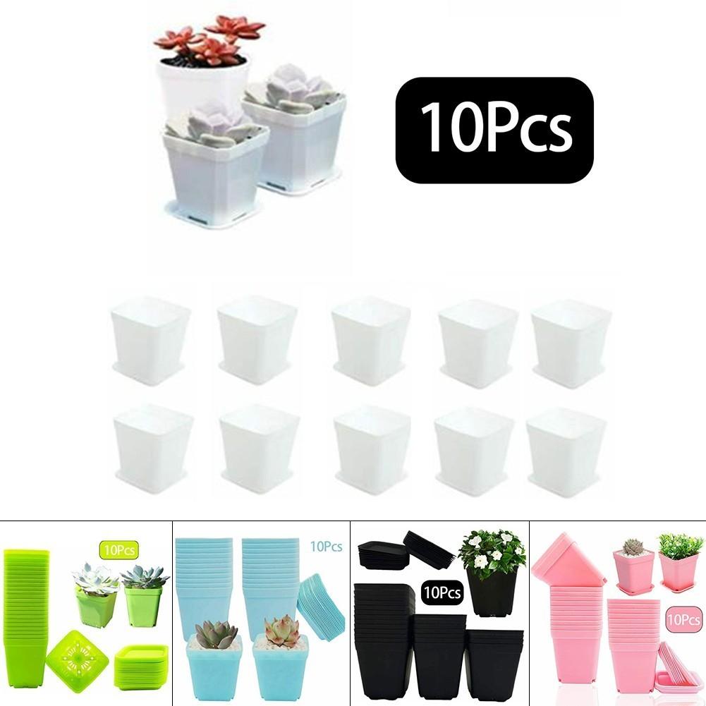 Square Flowers Pots Reusable Set Succulents Ventilated