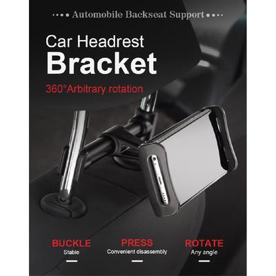 4-11"Extendable Car Back Seat Phone Tablet Holder Rotatable Car Headrest Bracket