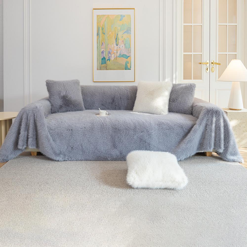 French Sofa Towel Mink Velvet Thickened Sofa Cover Cloth Universal High-end Plush Winter Blanket