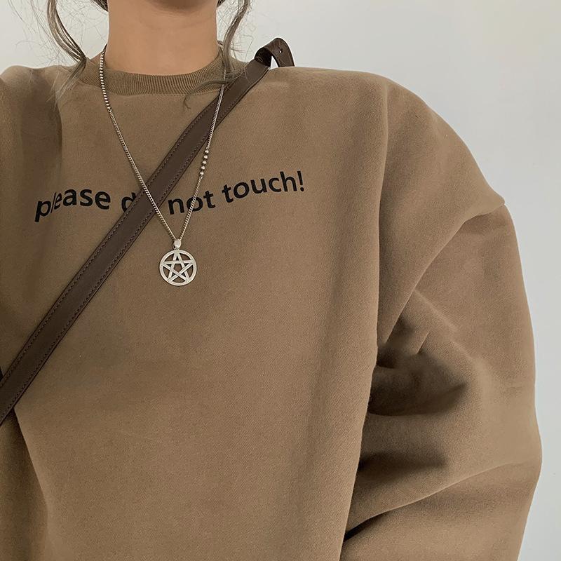 Wind Five-Pointed Star Thai Silver Necklace Female Niche Design Sense Large Star Pendant Star Light Necklace Versatile