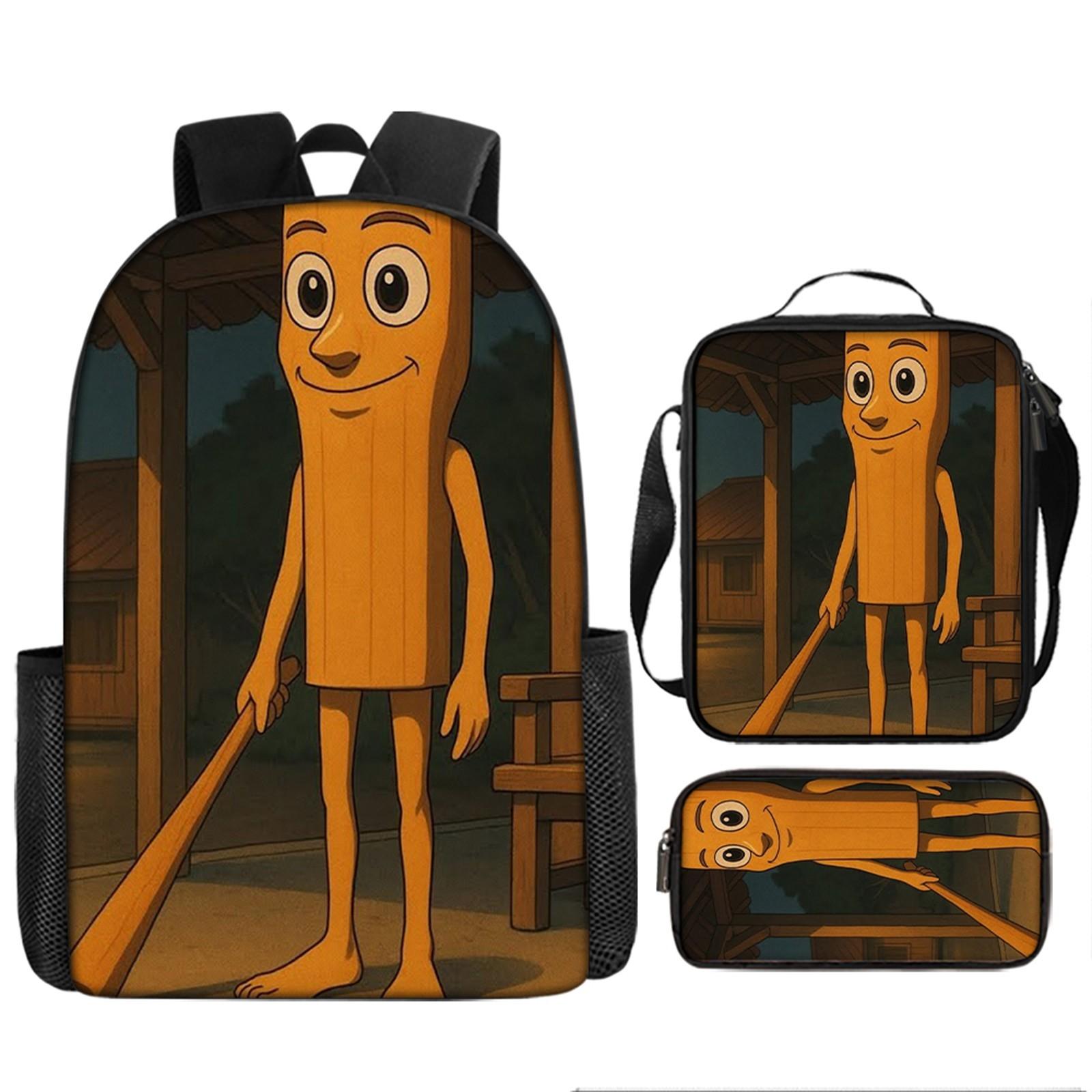 

Набор из трех легких детских школьных сумок, Школьная сумка + Сумка для ланча + Пенал, Набор школьных сумок с принтом One Size