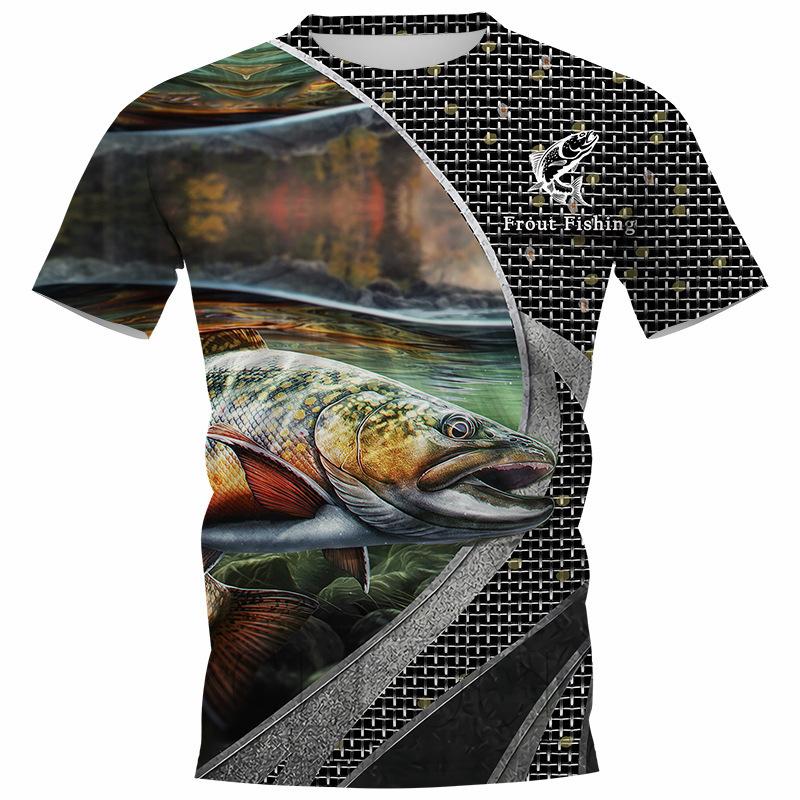 

Футболка с 3D цифровым принтом карася, мужская футболка с круглым вырезом и короткими рукавами 6XL