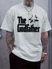 "The Godfather" Graphic T-shirt - Black Casual Crew Neck Short Sleeve Tee with Iconic Print