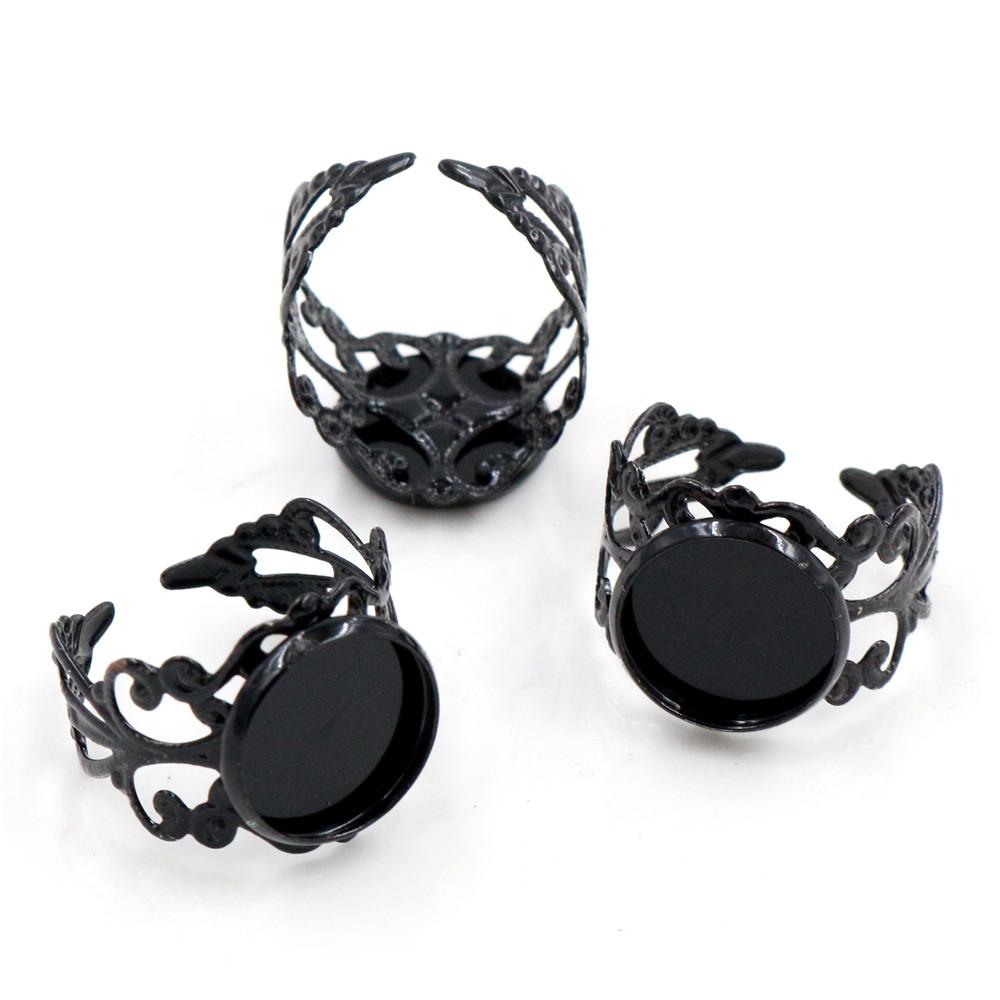12mm-20mm Classic 6 Colors Plated Copper Material Adjustable Ring Settings Base,Fit 12-20mm Glass Cabochons Ring Bezels