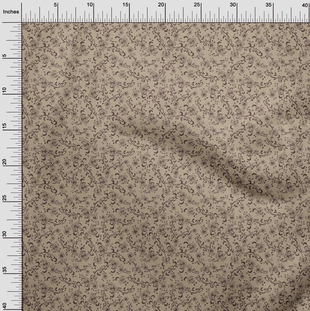 oneOone Cotton Flex Light Brown Fabric Asian Block Diy Clothing Quilting Fabric Print Fabric By Yard 40 Inch