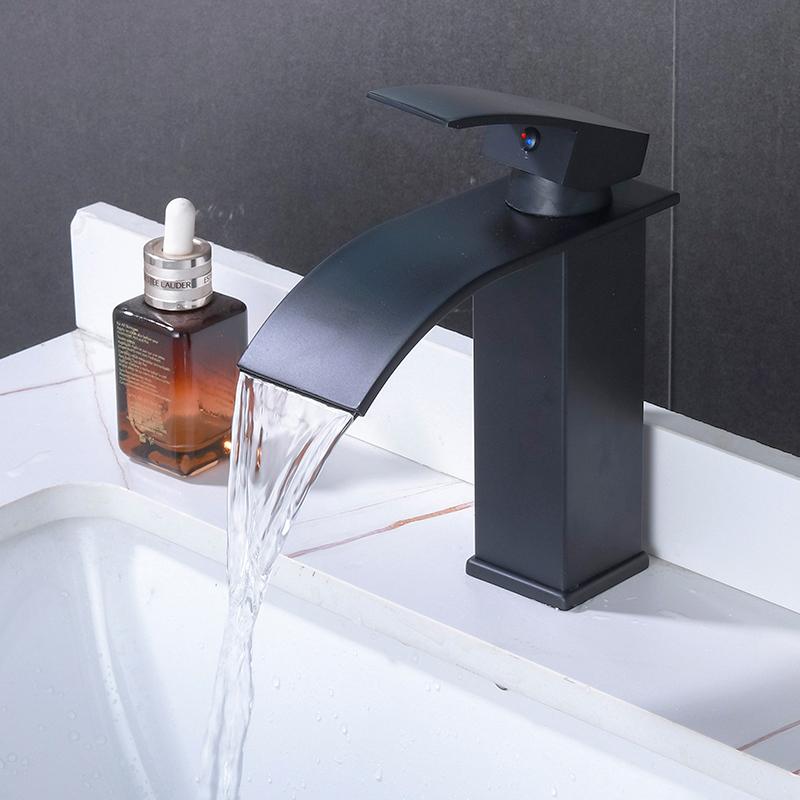 Waterfall Style Stainless Steel Faucet Suitable for Household Use, Single Hole Installation for Both Hot and Cold Use New Style