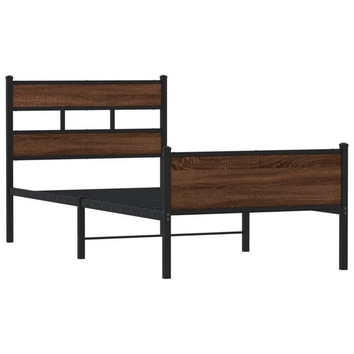 VidaXL Bed Frames Without Mattress Brown Oak 90x190cm Engineered Wood, Single Bed, Bedroom Furniture, Bed 4017336