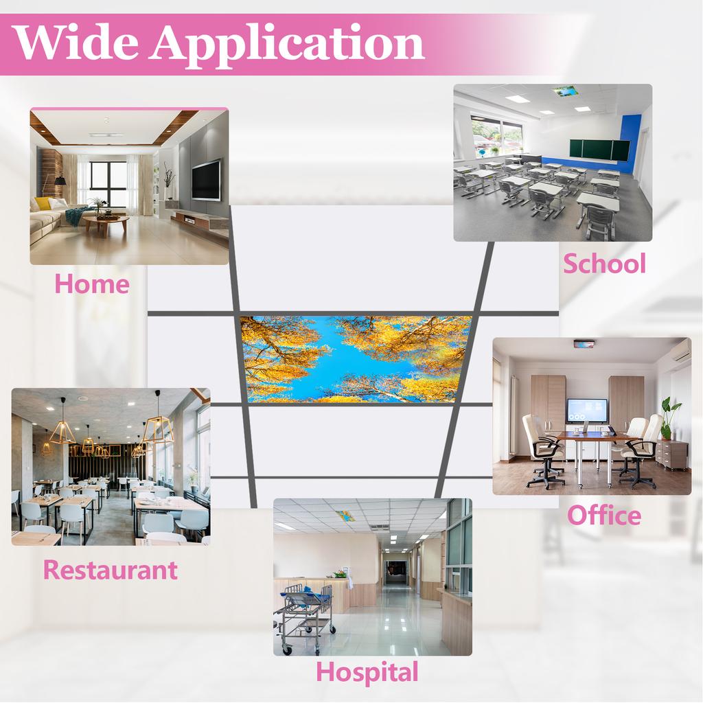4 Pcs Fluorescent Light Covers For Ceiling Lights 2 X 2 Feet Magnetic Spring Summer Autumn Winter Reducing Harsh Glare Shade Pan