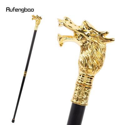 Bastón dorado de lujo con cabeza de dragón para caminar, bastón decorativo a la moda para caballero, bastón elegante para Cosplay, bastón con perilla de 93cm