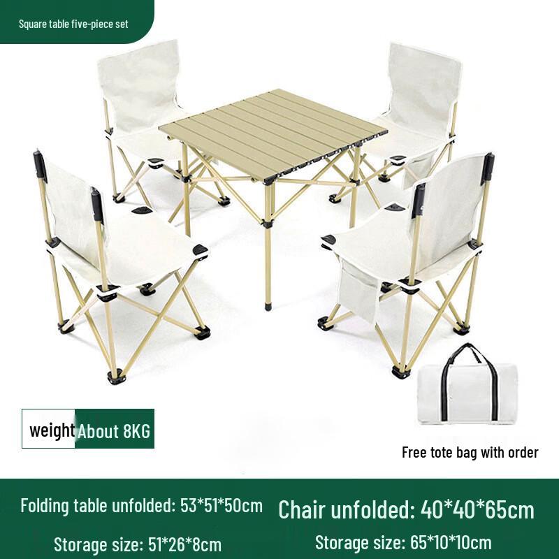 ZISIZ Outdoor Camping Folding Table & Chair Set