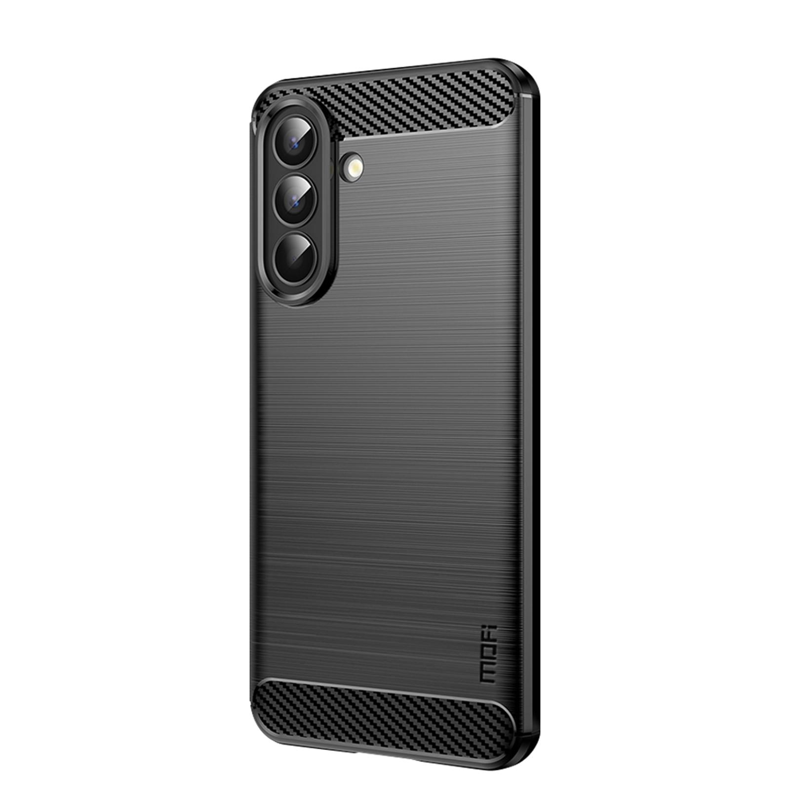 For Samsung Galaxy A57 5G Back Cover MOFI Brushed Texture Carbon Fiber Soft TPU Case