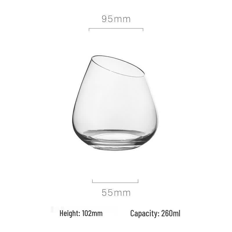 Shang Qi Elegant Slanted Stem Champagne & Whiskey Glass
