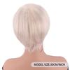 White Blonde Synthetic Wigs with Bangs Short Straight Bob Hair for Women Cosplay Daily Natural Heat Resistant Fibre