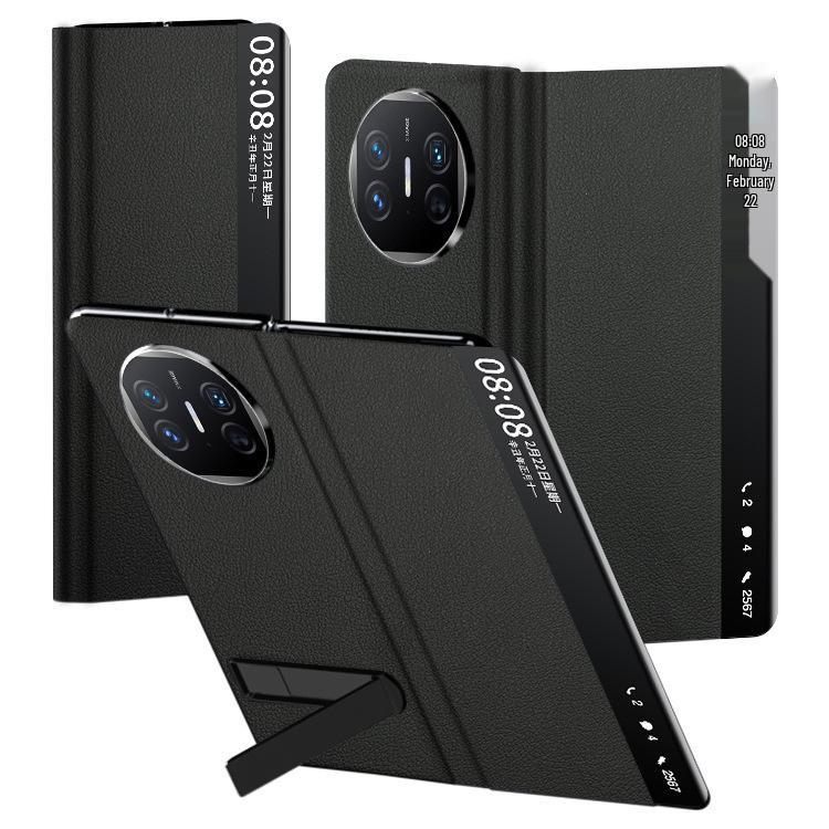 Ultra-Thin Leather Smart Window Case for Huawei Mate X5
