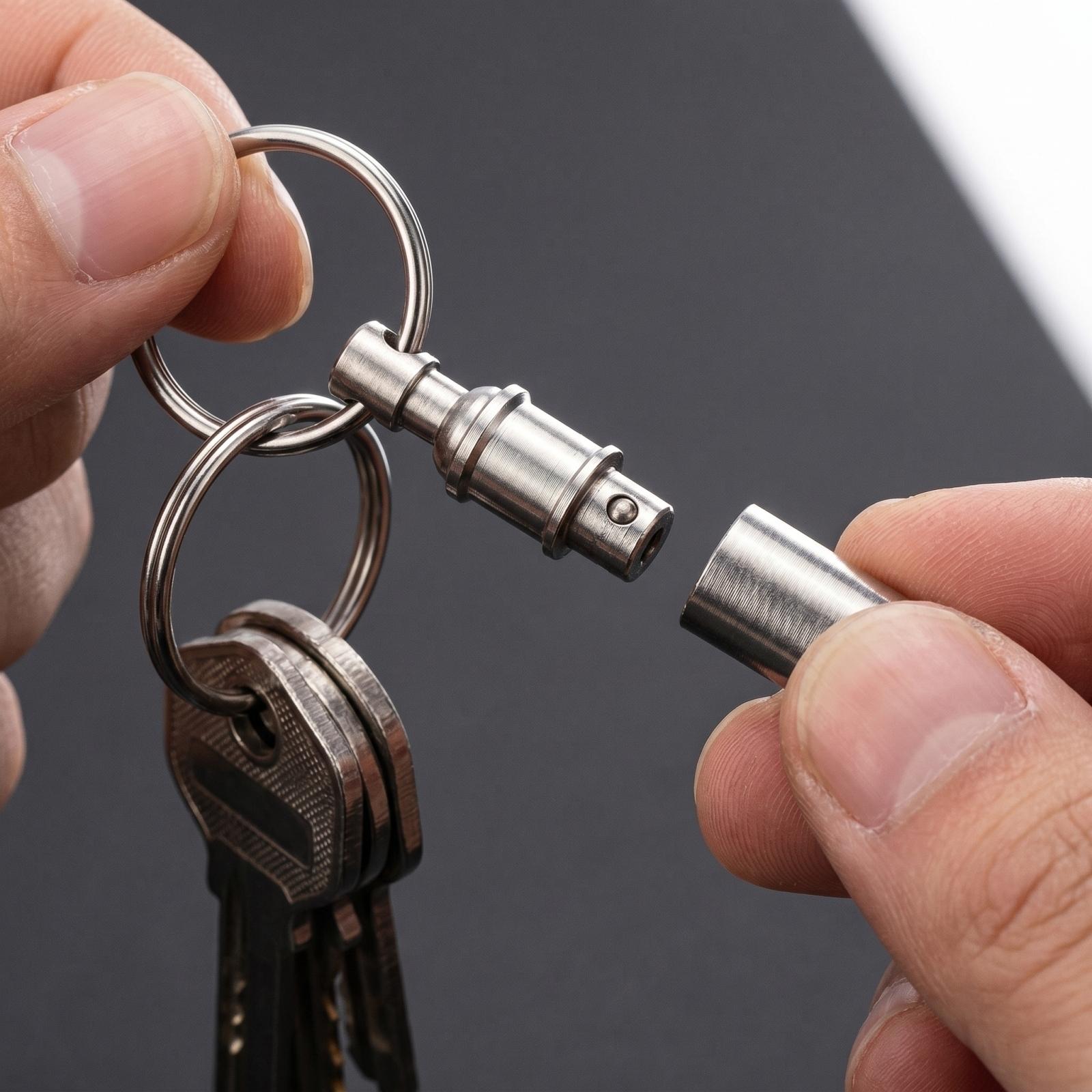 

Quick Release Keychain Detachable Split Ring Double Ring Key Holder with Easy Separation Mechanism for Convenient Key Management One Size серебряный
