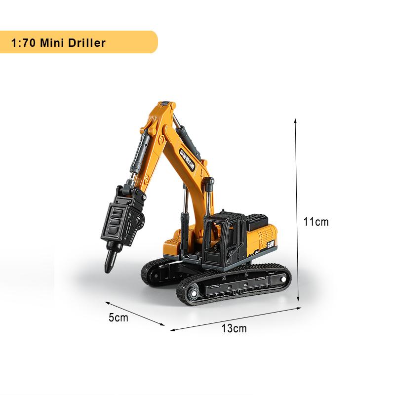 Drilling Machine Alloy+Plastic Diecast Toy Model Engineering Sound Light Pull Back Construction Collection Gifts For Children