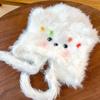 Cute teddy bear earmuffs winter women's fur hat balaclava