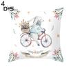 DYS Home Decor Easter Rabbit Bicyle Throw Pillow Cover  Cushion Home Sofa Car Decor