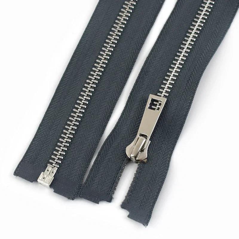 Meetee 5# Metal Zipper 40/50/60/70/80cm Single Slider Open-end Zippers Clothes Closures Zips Repair Kit DIY Sewing Accessories