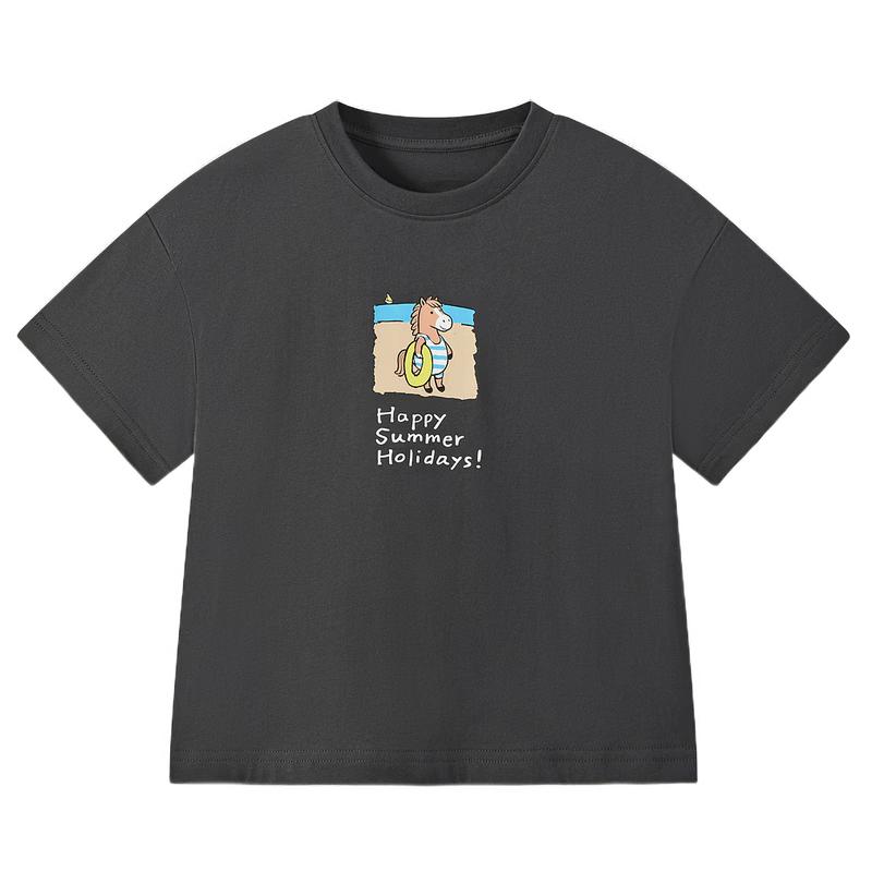 MQD Boy's Color-Block Cuff Cotton T-Shirt
