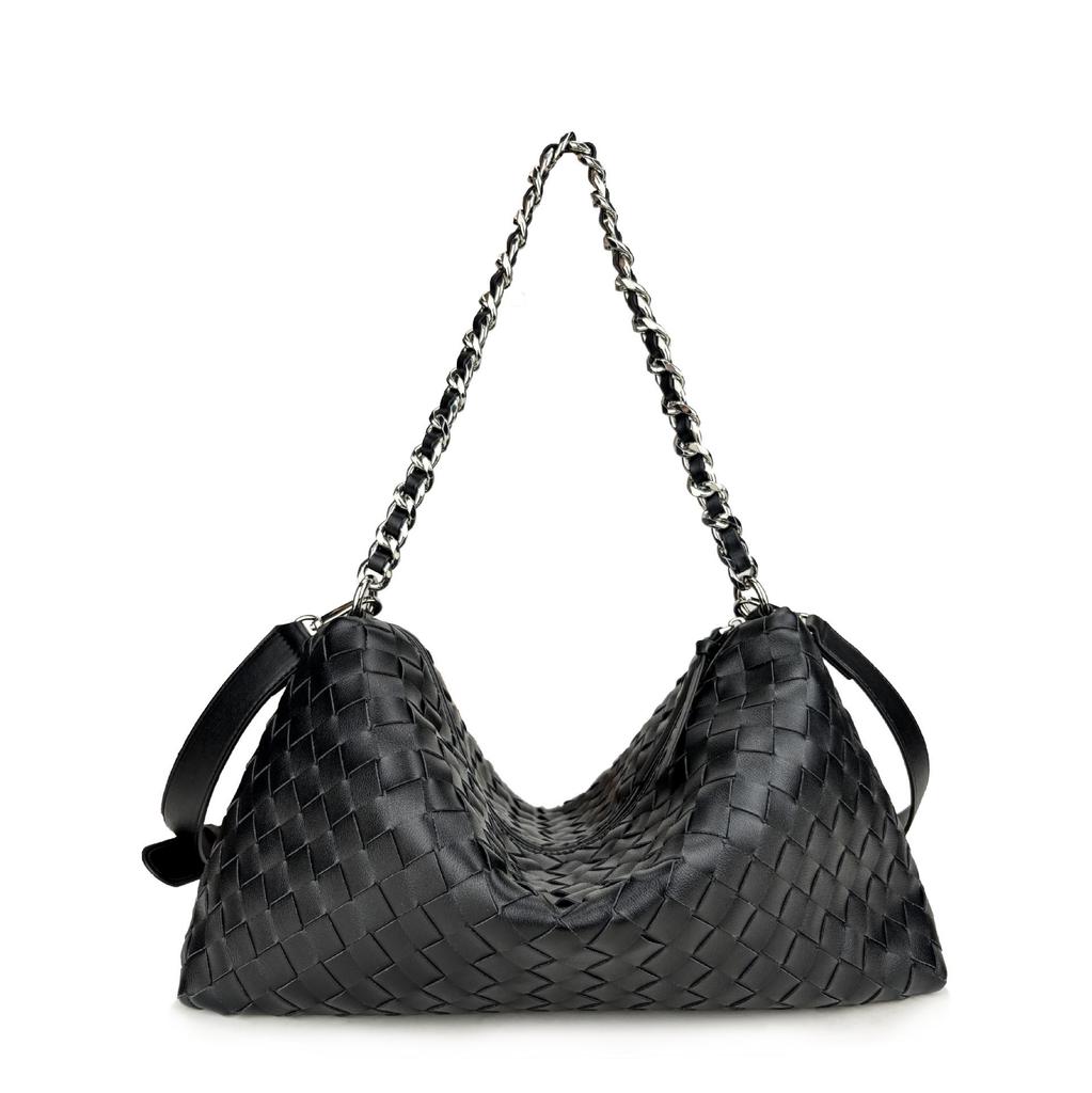 2024 Autumn/Winter Diamond-Patterned Leather Handbag - Trendy Cowhide Shoulder & Messenger Bag for Women