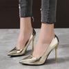 Fashion Women's Sexy Pointed Toe Stilettos High Heels Fashion Gold Women Pumps Luxury Silver Wedding Party Shoes Plus Size Women Shoes44