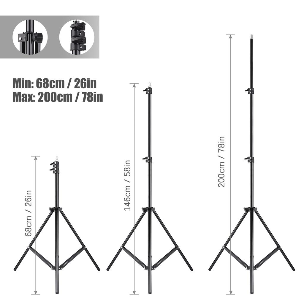 Studio Photography Softbox Kit with 50x70cm Softbox * 2 + 2M Metal Tripod Stand * 2 for Live Streaming Portrait Product Photo Video