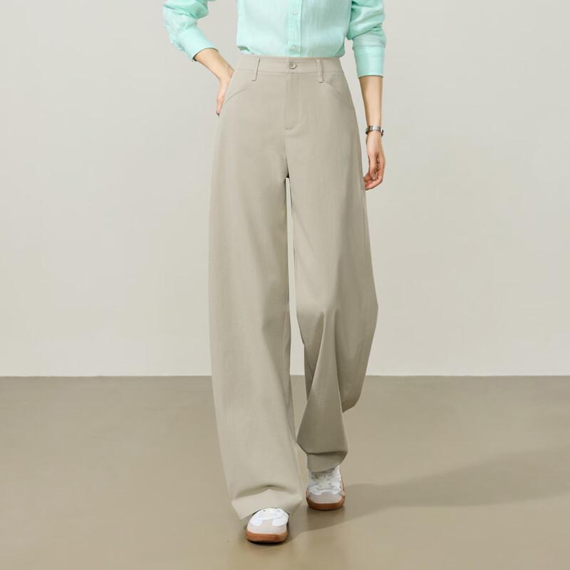 ESE-Y Women's Cotton Linen High-Waist Wide-Leg Pants