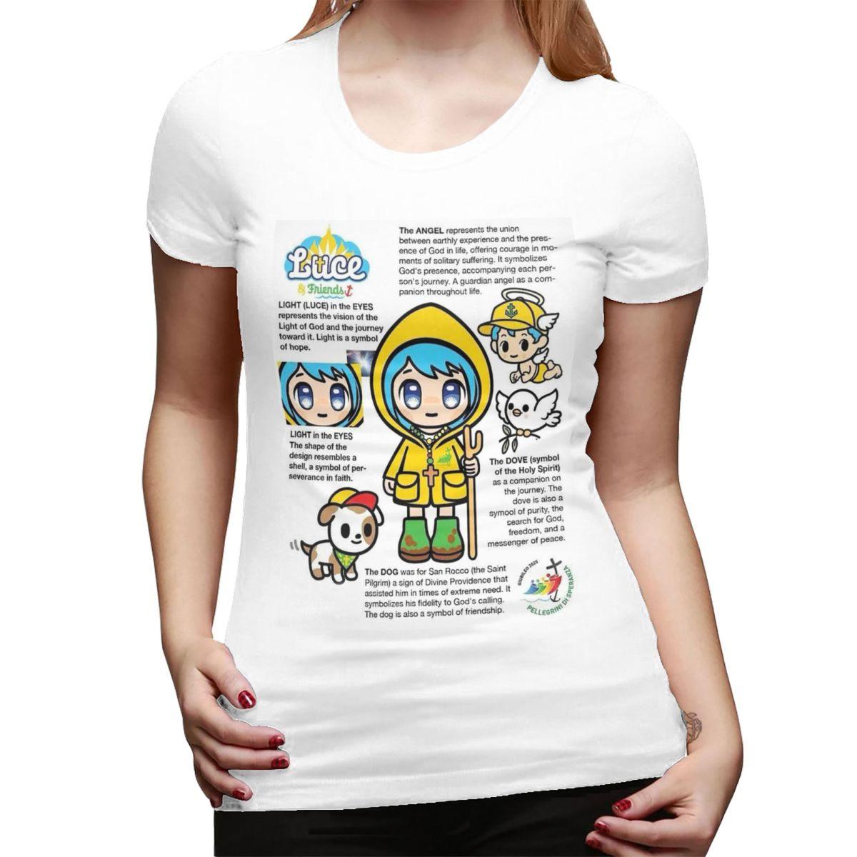 

Luce Vatican Mascot TShirt for Women Crew Neck Streetwear T Shirts Womens Tees Short Summer Clothes Tops S
