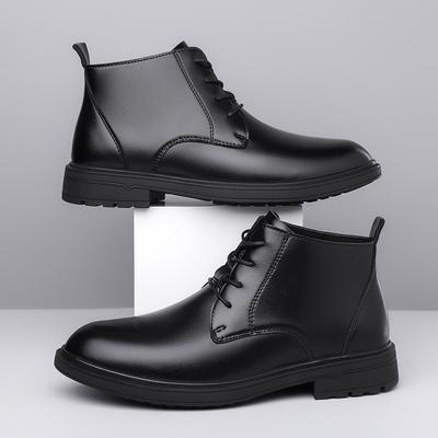 Große Größe 38-48 Herrenstiefel Mode Lässige Lederstiefel Klassische Business-Anzugstiefel Schnürung Lässiger Knöchelstiefel Botas Para Hombre