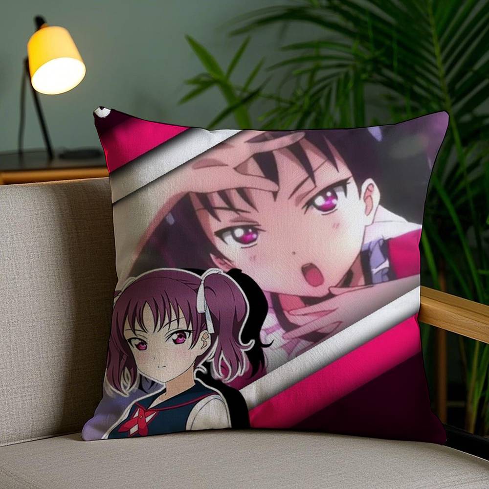 Love Live! School Idol Pillow Case Office Sofa Dorm Chair Back Short Plush Double-sided Printing Home  Cushion Cover