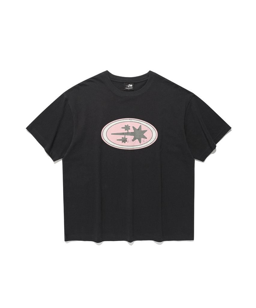 NICEGHOSTCLUB Oval 3Star Logo Tee_Charcoal(Ng2Gmut513A)