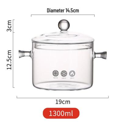 Naijiang High Borosilicate Glass Transparent Stew Pot