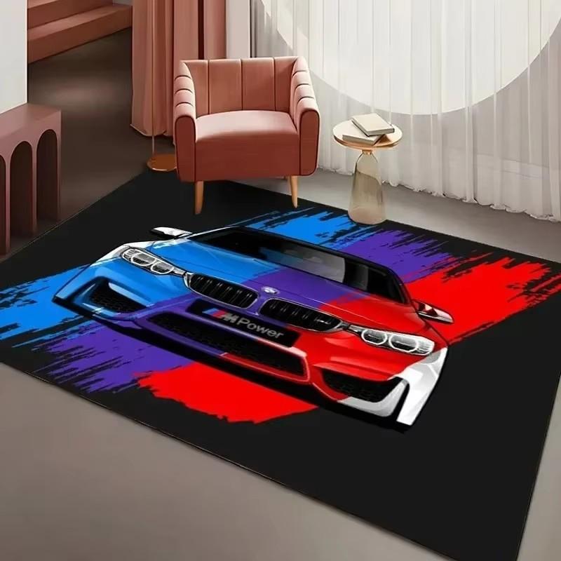 Racing Car Pattern Carpet for Man Cave Bedroom Living Room Home Sofa Decoration Washable Rug Kid Play Decor Floor Big Size Mat