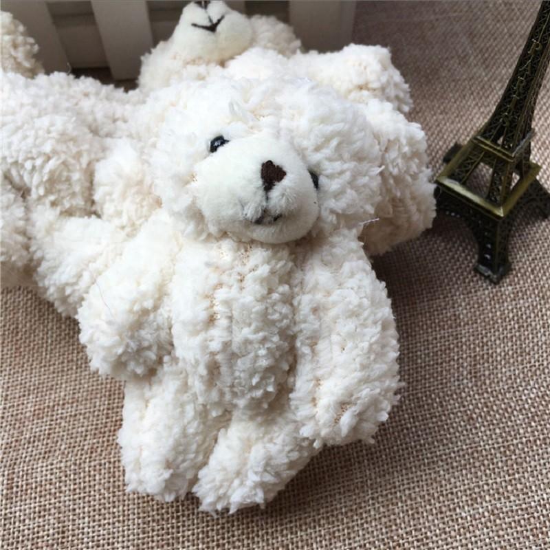 Adorable 10pcs 12cm Mini Plush Bear Wedding Gift Decor Soft Stuffed Dolls