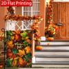 2D Flat, 2D Flat Welcome Autumn Maple Leaf Pumpkin Thanksgiving Garden Flag_2 (1)- Outdoor Garden Flag Double-sided Home Decoration Courtyard Decorati