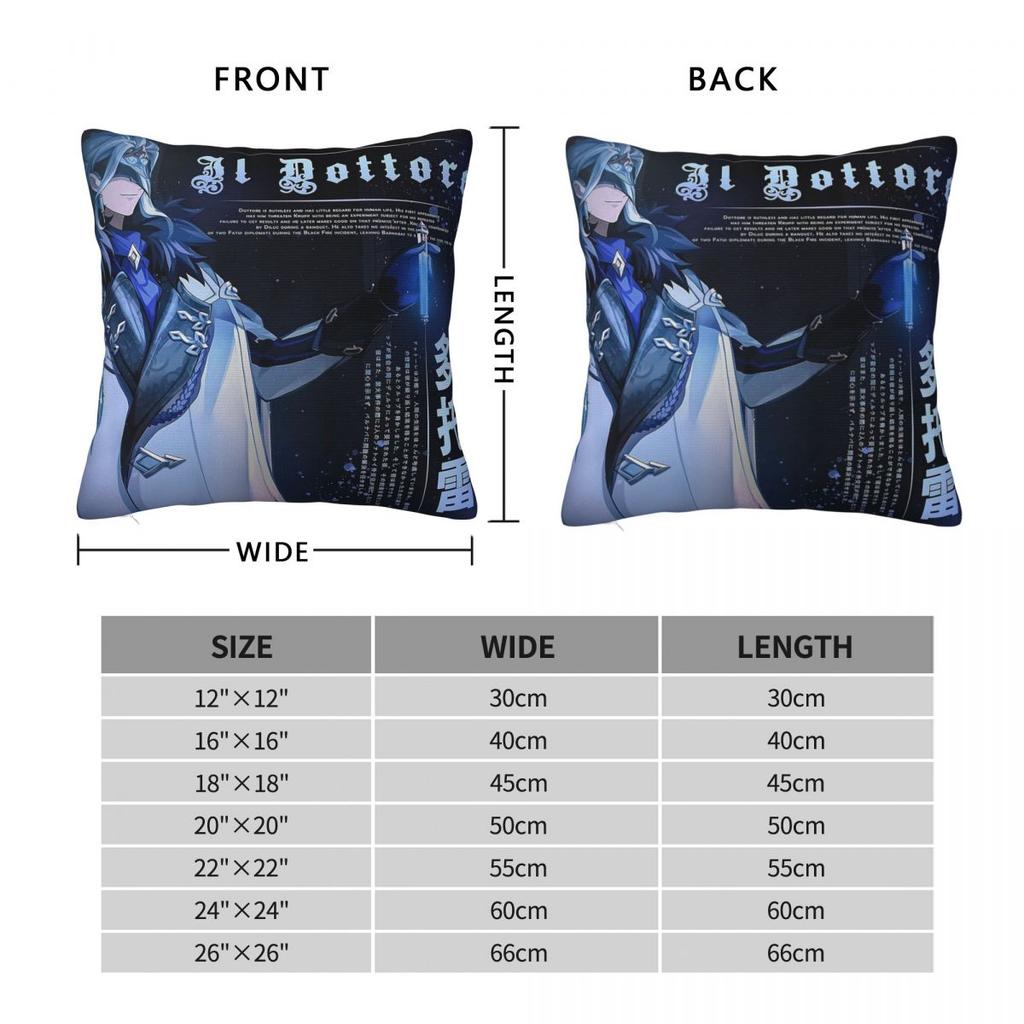 Genshin Impact Il Dottore Quadratischer Kissenbezug Polyester Leinen Samt Bedruckt Reißverschluss Deko Kissenbezug Heim Kissenbezug