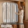 5Pcs Garment Bag Transparent Suit Dust Proof Cover with Zipper Multi-role Travel Dress Bag Wardrobe Storage Bag for Home Travel