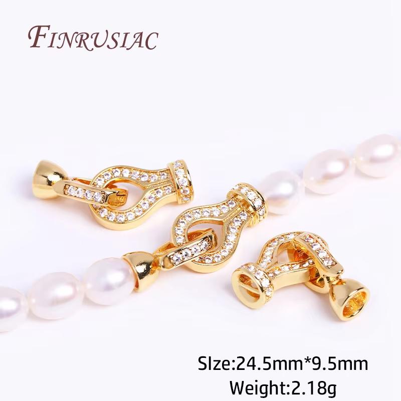 Pearl Clasps 18K Gold Plated Necklace Clasp For Jewelry Connectors DIY Bracelets Accessories,Locks For Jewelry Making Supplies