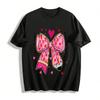 Teaching Is A Work Of Heart Bow Print Teacher Appreciation Tee Pure Cotton T-shirt
