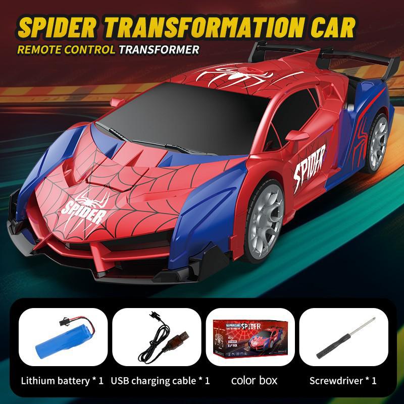 1:18 Remote Control Police Car/Robot Transformer - Spider Iron Man Edition