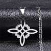 Acciaio Inossidabile Stregoneria Nodo Irlandese della Strega Collana Catena Uomo/Donna Colore Argento Collane Wicca Gioielli da Strega nudo de bruja