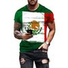 Mexico Eagle Mønster T-skjorte for menn Mote 3D-utskrift T-skjorter Hip Hop Harajuku Kortermet Oversized T-skjorte Uformelle topper med o-hals