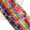 1strip /bag Colored Natural Agate Square Beads DIY Bracelet Necklace Earrings Jewelry Accessories
