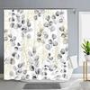 Green Plants Eucalyptus Leaves Shower Curtain Natural Watercolour Leaves Tropical Botanical Patterns Bath Curtain Bathroom Decor