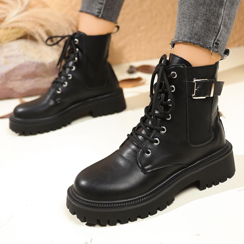 Sweet and cool single boots locomotive platform boots 2025 autumn and winter new Internet celebrity Martin boots female British style casual short bo