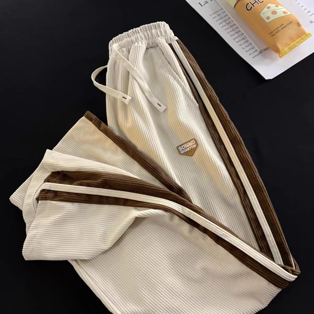 

Вельветовые Весенне-Осенние Модели Осенние Свободные Брюки Спортивные Штаны Хай Стрит Все-в-одном Повседневные Брюки Мужские S абрикосовый